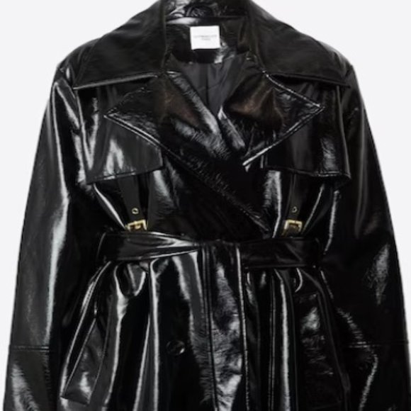 Hoermanseder 'Maja' Shiny Crinkle Trench Coat - Picture 2 of 7